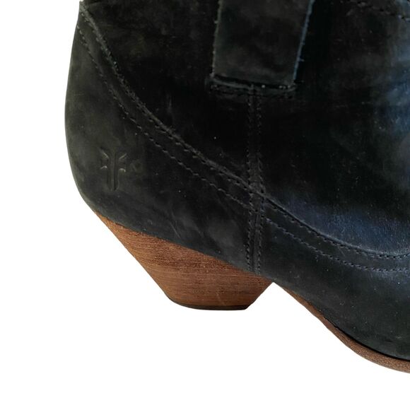 FRYE Reina Black Suede Ankle Western Style Bootie Size 7 - Picture 15 of 15